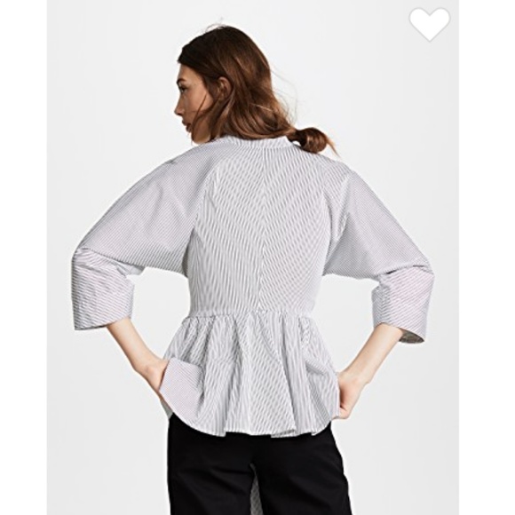 NWOT Tome Striped Peplum Shirt - Picture 7 of 15